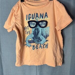 Kids Peach Iguana Graphic T-Shirt